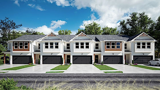 New Townhomes in Lilburn, GA built by Richardson Housing Group in the new home community of Townes at Rockfern
